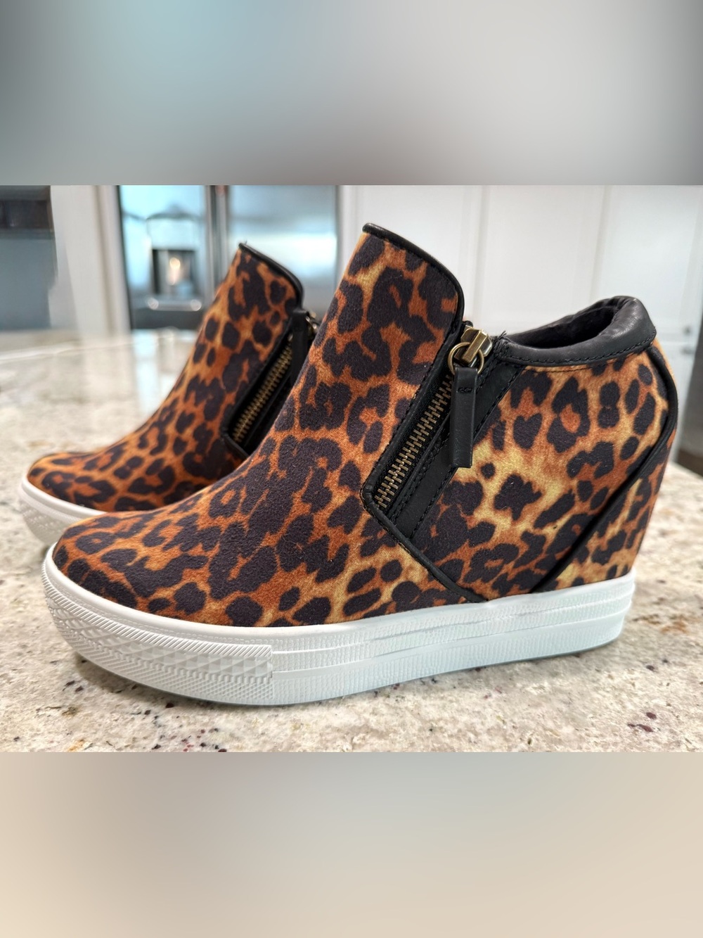 Not Rated Leopard Print Hidden Wedge Sneakers "NWOT"